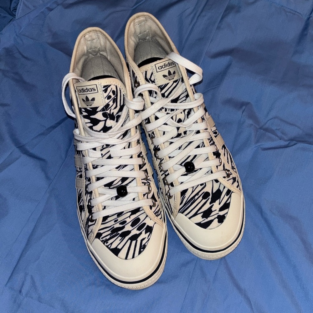 ADIDAS NIZZA HIGH TOP PLATFORM LIKE NEW!! ZEBRA WOMENS 10